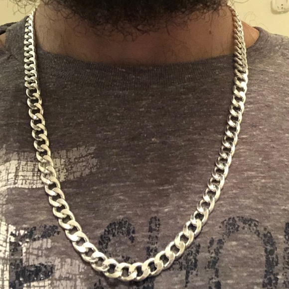 925 Sterling Silver Heavy Cuban Curb Link Chain - Picture 6 of 8